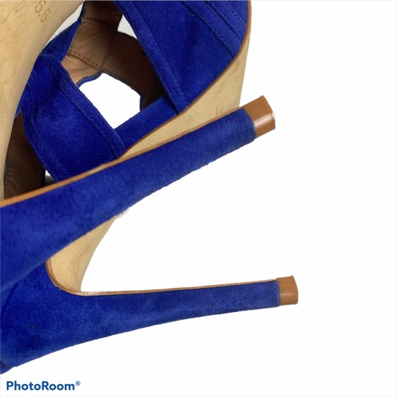 Steve Madden Immence Sandle Blue Suede Heels Sz 5 - Picture 9 of 11